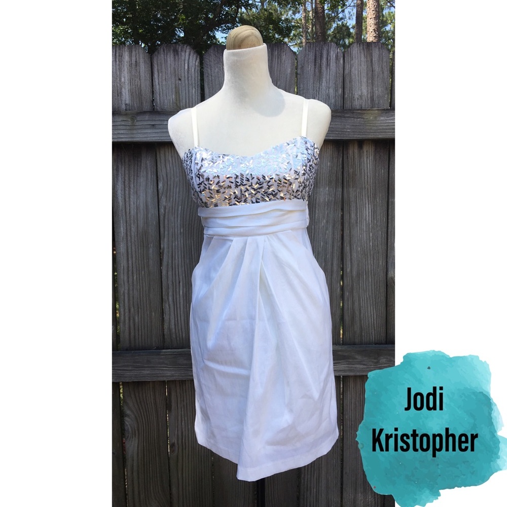 Jodi Kristopher White,Silver Sequin Dress